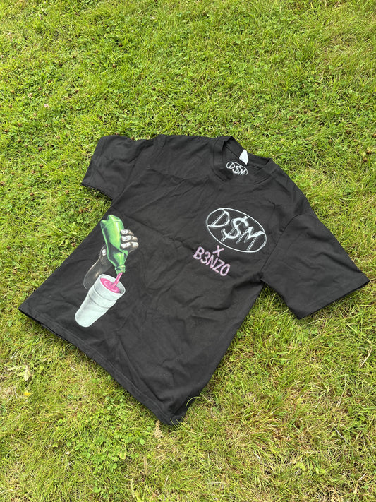 D$M X B3NZO "Pourin Up" Tee - Black